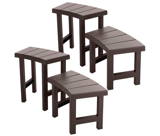 INTEX Pacote de 2 bancos médios e 2 grandes para um spa circular Castanho