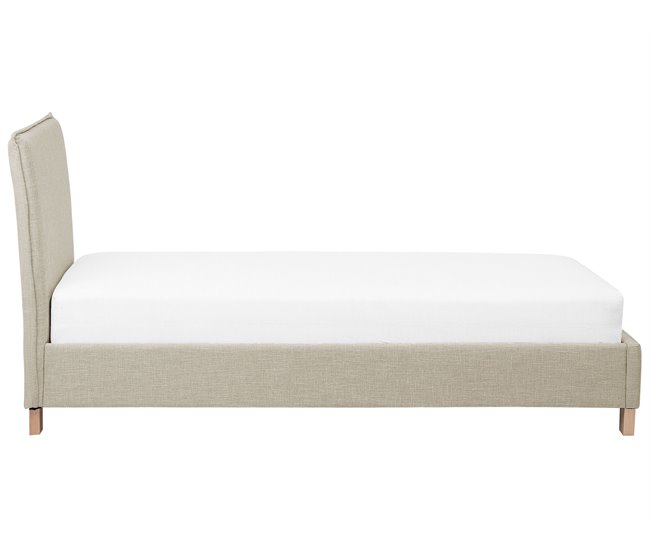 Beliani Cama com estrado Poliéster SENNEZ 98x216 Bege