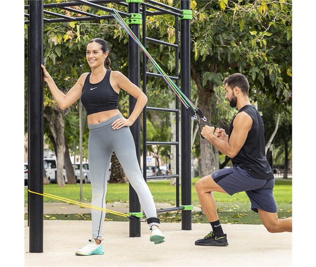 Conjunto de Elásticos de Resistência com Acessórios e Guia de Exercícios Multicor