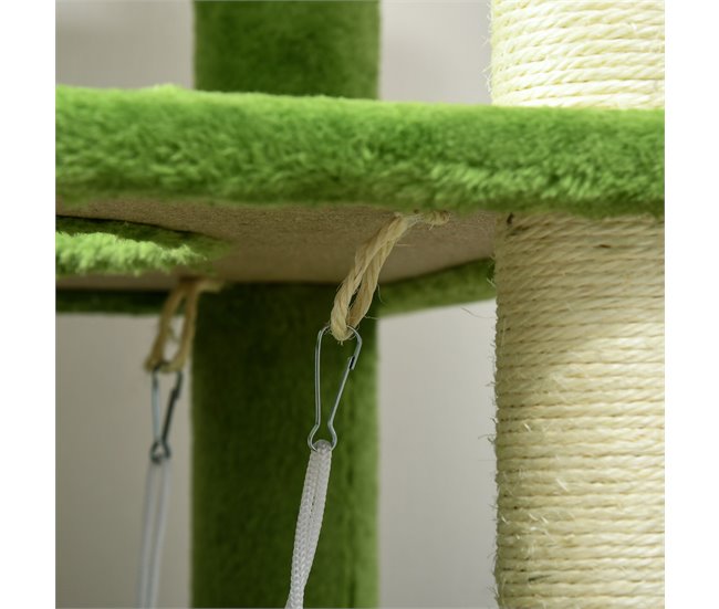 Arranhador para Gatos Aglomerado de Madeira, Sisal e Poliéster Verde