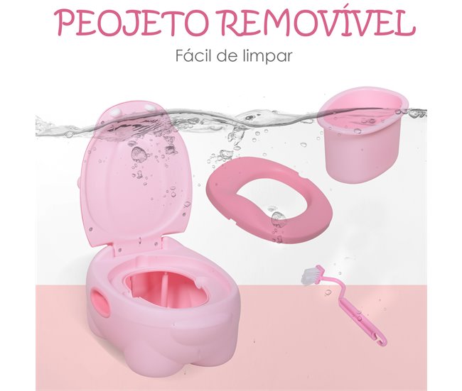 Bacio para Bebé TPE e Plástico HOMCOM Rosa