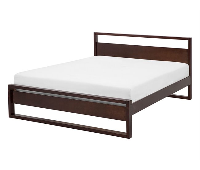 Beliani Cama com estrado Pinho GIULIA 145x213 Castanho