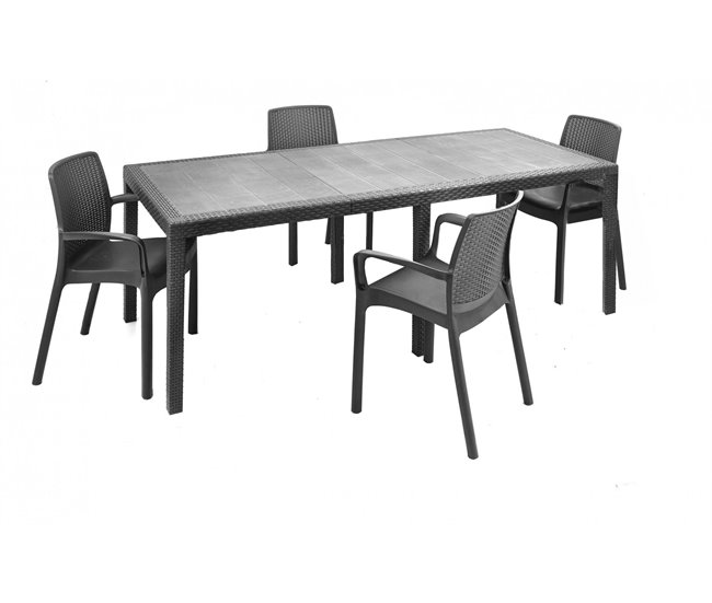 Sala de estar exterior em PVC Antracite