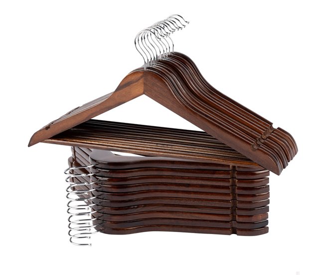 Max Home Pack 20 cabides de madeira cor castanhos Castanho