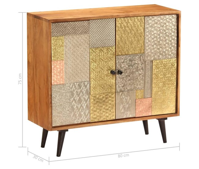 Aparador buffet mueble consola mueble de almacenamiento cm Castanho