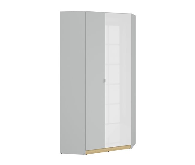 Armário de canto de 2 portas Pop Branco/cinza