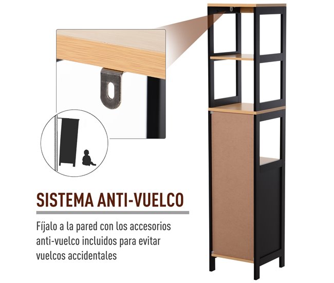 Armário auxiliar MDF, Bamboo kleankin, casa - casa de banho Multicor