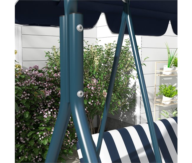 Baloiço de Jardim aço tecido de poliéster Azul