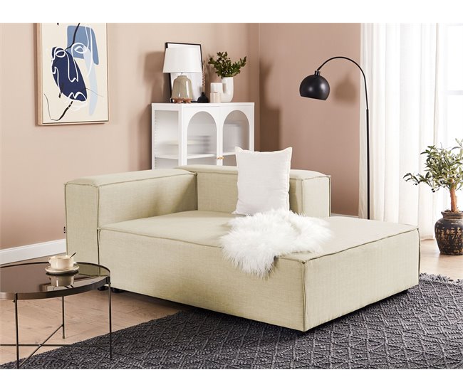 Beliani Chaise longue Linho APRICA Bege