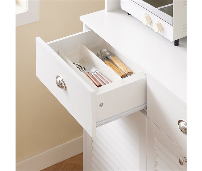 Aparador de cozinha com 2 gavetas e 3 portas SoBuy FSB101-W Branco