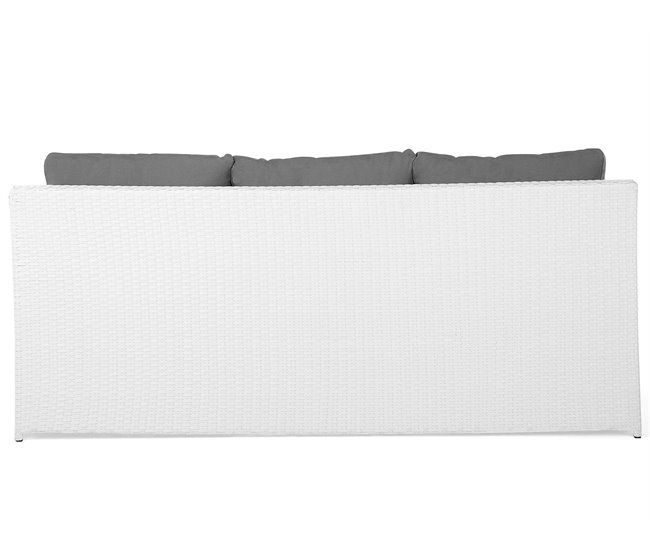 Beliani Conjunto lounge Ratan sintético ROMA Branco