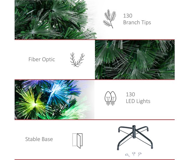 Árvore de Natal Metal e PVC HOMCOM, casa - natal Verde