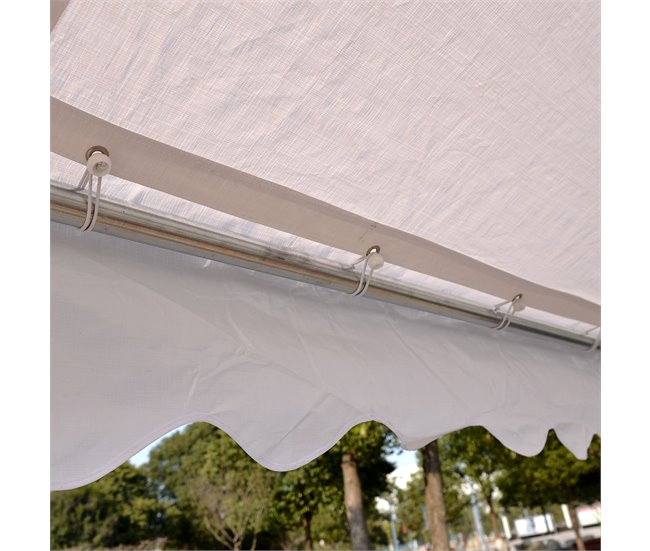 Pérgola de Jardim Aço, PE Outsunny 600x400 Branco