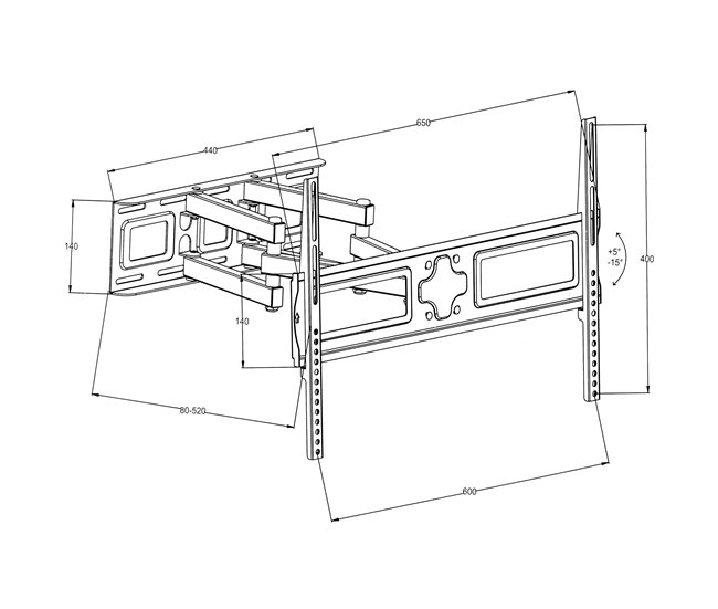 Suporte de parede para TV Preto