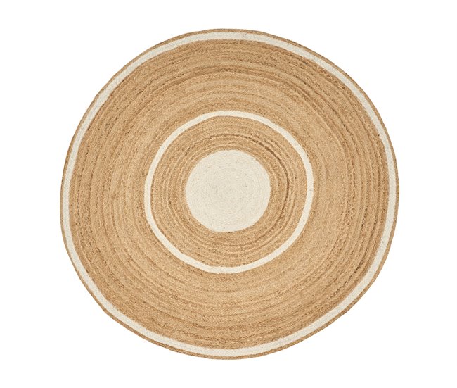 Beliani Entrelaçado HALFELI Branco/ Bege