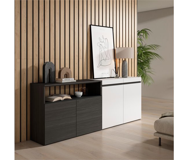 Aparadores para sala 200 Branco/ Preto