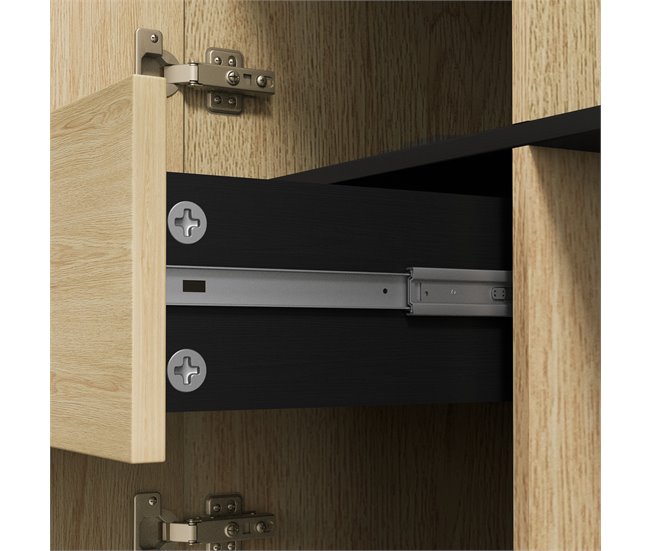 Armário de Cozinha Melamina de Madeira HOMCOM, casa - cozinha Castanho