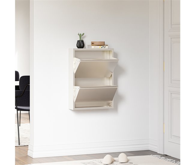 apateira Sokndal com 2 portas Branco/ Bege