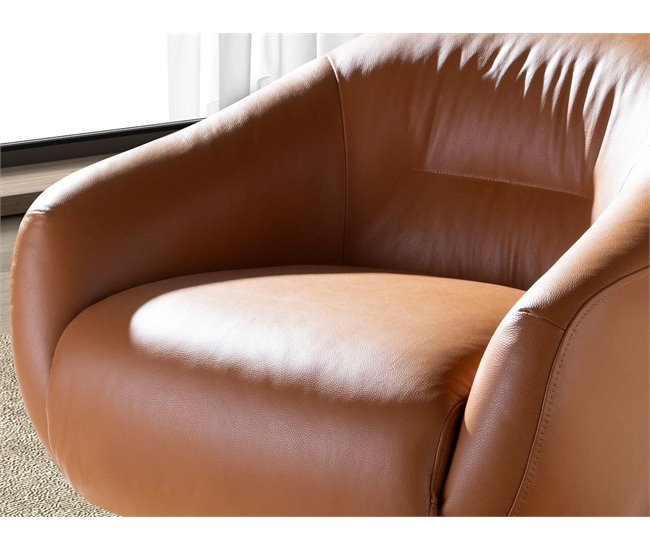 ANGEL CERDA Poltrona giratório em pele castanha Castanho