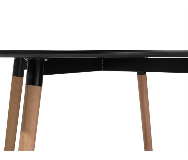 Beliani Mesa de jantar BOVIO 120x120 Preto