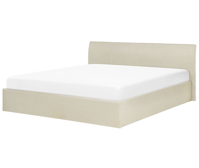 Beliani Cama com estrado Poliéster ORBEY 197x212 Bege