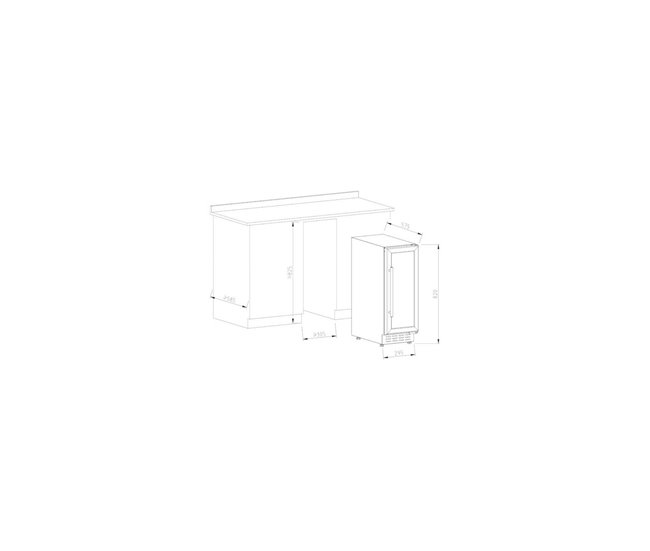 Cave de Vinho 20 garrafas Vinobox 20 Design I SLIM Livre ou Encastre Monotemperatura Preto / Cinza