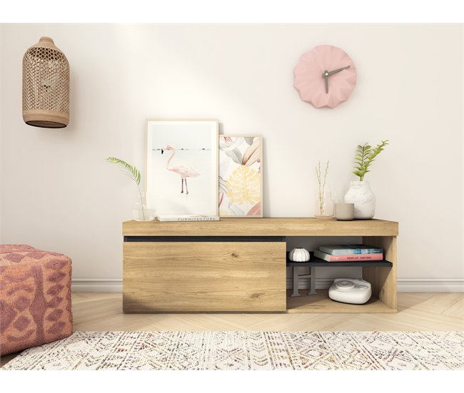 Aparador, mesa de centro, televisor 120 Carvalho