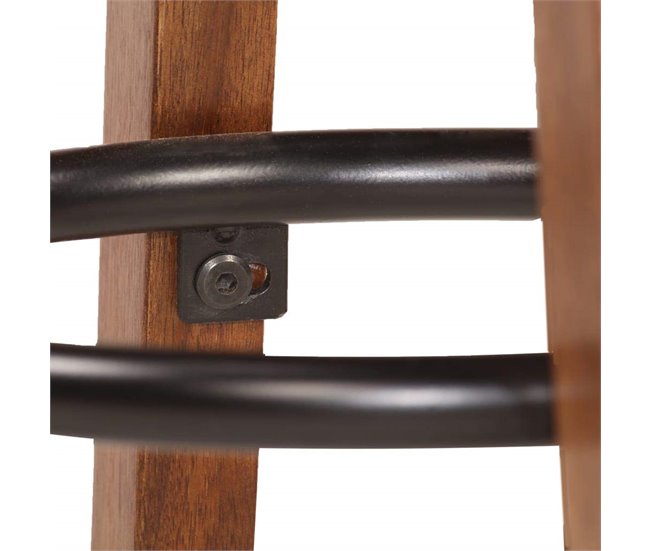 Juego de dos taburetes de bar de diseño, asiento Castanho