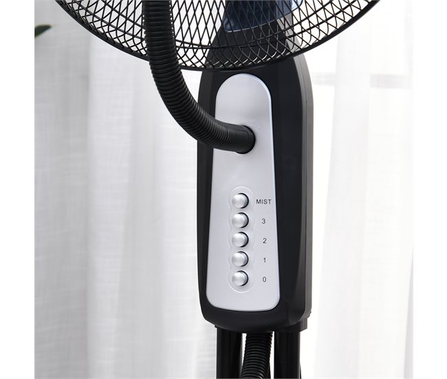 Ventoinha com Nebulizador Metal, AS, ABS e PE HOMCOM Preto