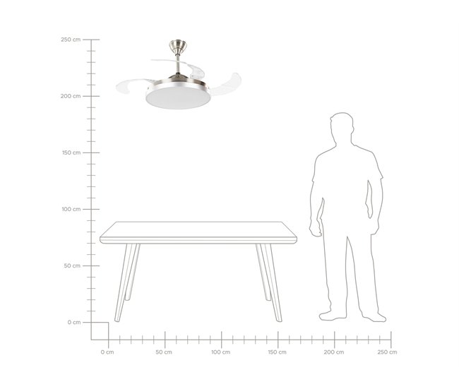 Beliani Lâmpada de teto com ventilador IBAR Transparente