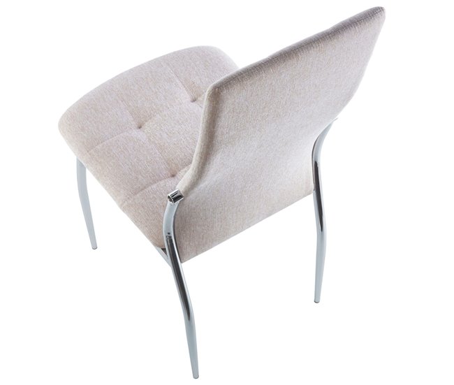 Pacote com 2 cadeiras de jantar estofadas modernas com pernas de metal Bege