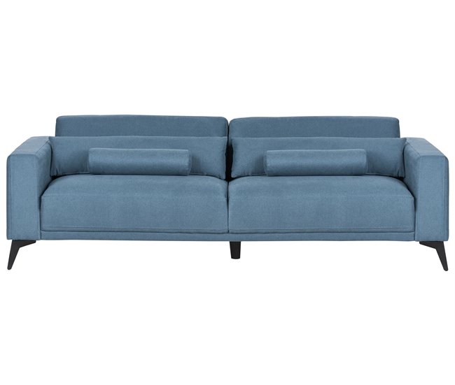 Beliani Sofá de 3 lugares Poliéster ANGE Azul