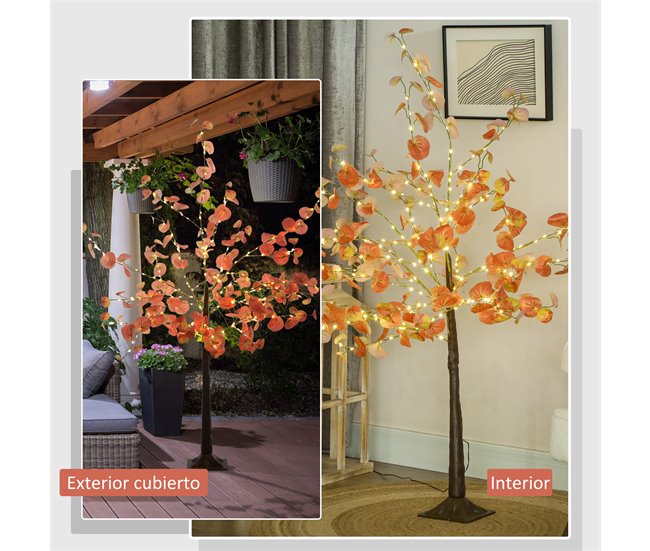 Árvore com Iluminação PP HOMCOM, casa - decoração Laranja