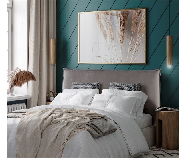  AGORA Cabeceira de cama estofada Microfibra AquaClean 145 Cinza