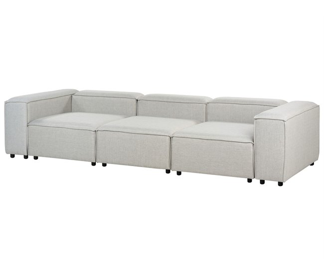Beliani Sofá modular Poliéster ARDAL Cinza Claro