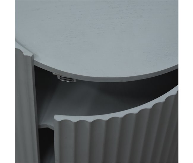 Mesa de apoio Rill redondo 2 compartimentos [en.casa] 40x40 Cinza