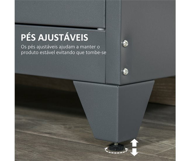 Armário de Metal Metal HOMCOM Cinza