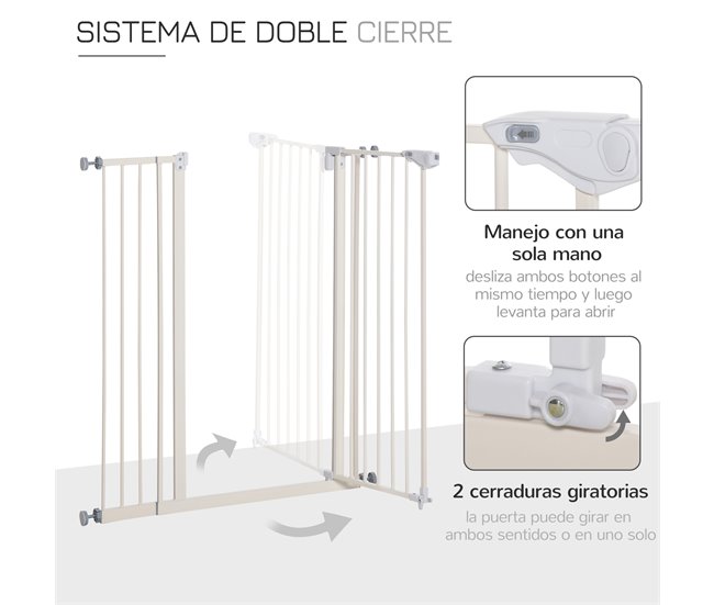 Barreira de Segurança Metal e Plástico PawHut Branco