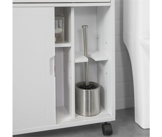 Armário utilitário de banho 2 portas e 1 gaveta BZR31-W SoBuy Branco