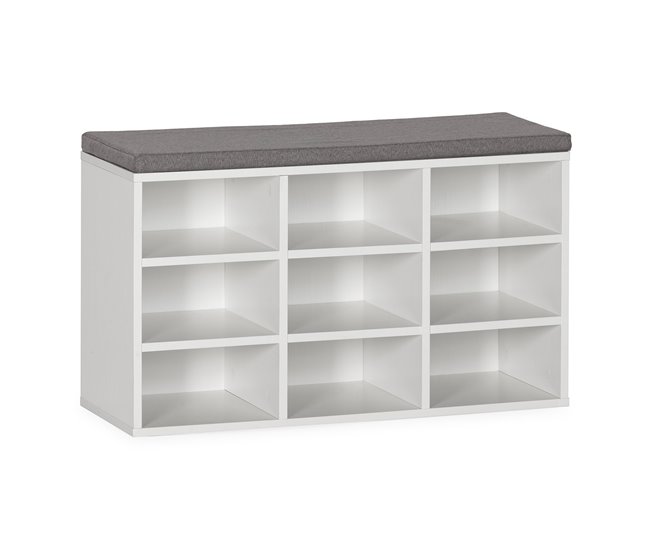 Banco de sapato Samuel 9 Furos 81 Branco/cinza