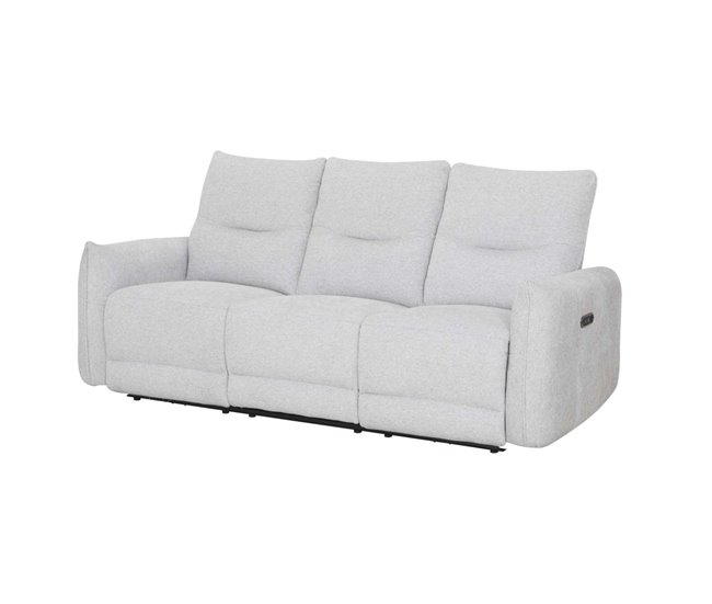 Sofá 3 lugares com 2 assentos relax elétricos DILAN cinza claro Cinza