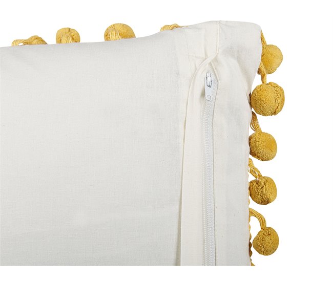 Beliani Almofada decorativa LYCROIS Branco/ Bege
