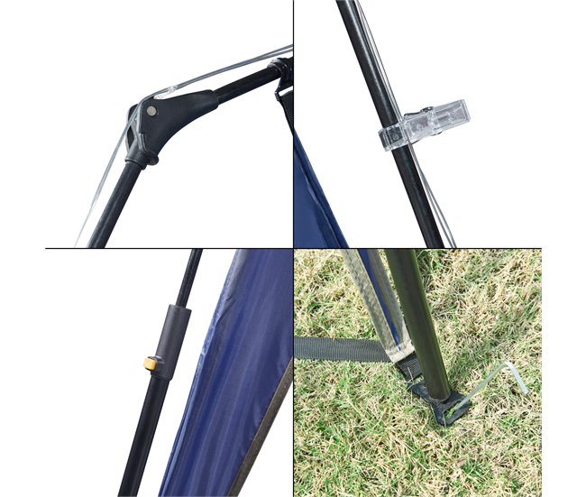 Barendrecht Gazebo de jardim LED com módulo solar 250x250 Azul
