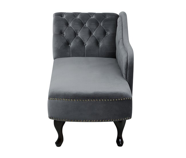 Beliani Chaise longue versão à esquerda Veludo NIMES Azul/ Verde