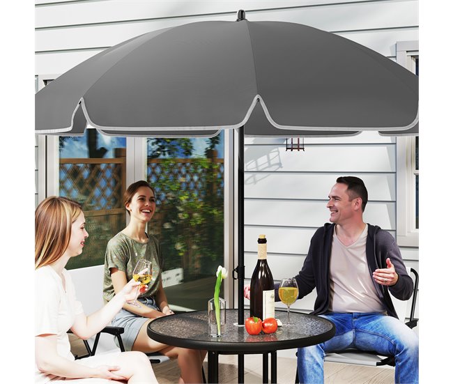 Conjunto de Móveis de Jardim Aço e Textilene Outsunny Cru
