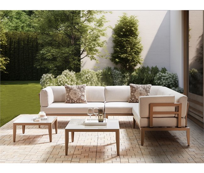Beliani Conjunto lounge RIMA III Areia