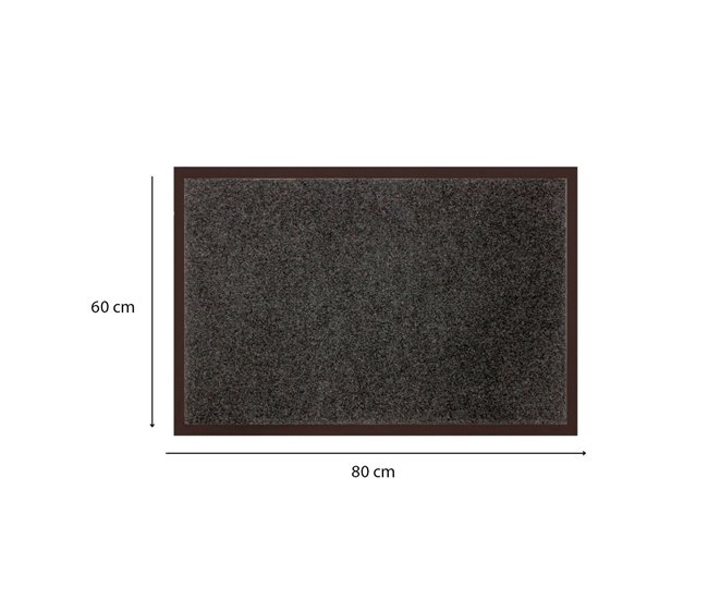  Acomoda Textil - Tapete de entrada Tapete anti-poeira 80x60 Cinza