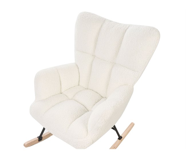 Beliani Poltrona de Baloiço OULU Branco