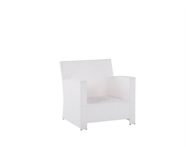 Beliani Conjunto lounge Ratan sintético MARINO Branco