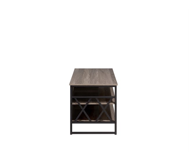 Beliani Mesa de TV CARLISLE 120 Cinza Escuro
